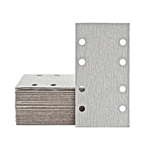 MioTools Shark Klett-Schleifblätter, 180 x 93 mm, 8-Loch, f. Schwingschleifer, Normalkorund (50 Stk.) K80 von MioTools