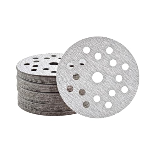 MioTools Shark Klett-Schleifscheiben, 125 mm, 17-Loch, f. Exzenterschleifer, Normalkorund (50 Stk.) K120 von MioTools