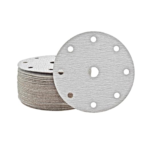 MioTools Shark Klett-Schleifscheiben, 150 mm, 9-Loch, f. Exzenterschleifer, Normalkorund (50 Stk.) K240 von MioTools