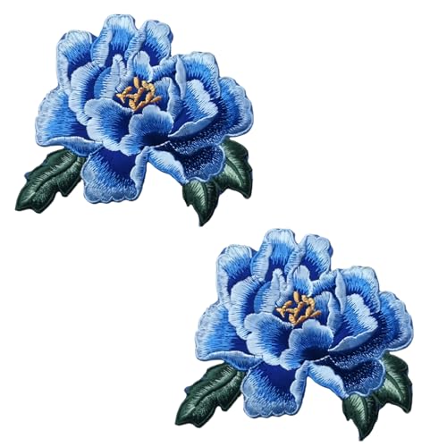 2 x blaue Pfingstrosen, bestickte Blumenaufnäher, Taschen, Applikationen, zum Aufnähen oder Aufbügeln, Blumenapplikation, Motiv, Kleidung, Dekoration, Hüte, DIY, Nähen, Kunst, Handwerk, Verzierung 2 x blaue Pfingstrosen, bestickte Blumenaufnäher, Taschen, Applikationen, zum Aufnähen oder Aufbügeln, Blumenapplikation, Motiv, Kleidung, Dekoration, Hüte, DIY, Nähen, Kunst, Handwerk, Verzierung von Mioaoa