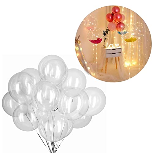 Miokycl 50 Stück Bobo-Luftballons, PVC, transparent, wiederverwendbar, bis 39,7 cm, Partyballons in aufgeblasener Größe für Hochzeitstag, Familie von Miokycl