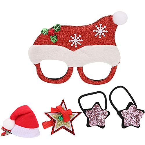 Partybrille mit Glitzer, Weihnachtsdekoration, Kostümbrille, Brillengestell für Kinder und Erwachsene, verschiedene Stile (rot) von Miokycl