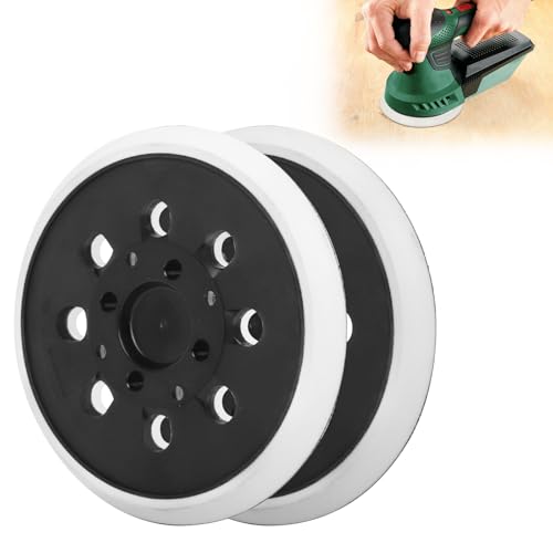 Miosugo 2 Stück 125mm Professional Schleiftelle, 8-Loch Klett Schleifteller, Rail-type sanding machine backplate, Ersatzteil für die Rückwandpolsterung der Schleifmaschine (8 Löcher 4 Augen) von Miosugo