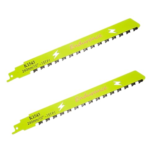 Miosugo 2 Stück Hartmetall Säbelsägeblatt, Hartmetall Stichsägeblatt, Holz Stein Sägeblatt, Geeignet für porösen Beton, rote Ziegelsteine und Faserzement (10 Zoll) von Miosugo