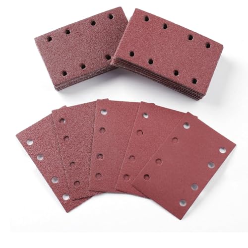 Miosugo Schleifblätter Set, Schleifpapier für Schwingschleifer, rechteckiges schleifpapier, 120 Stück Schleifblatt 40/60/80/120/240 Körnung (80 * 133 mm) von Miosugo
