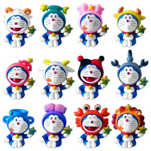 Doraemon Figuren Set 12 Stück Mini Figurens Set Cupcake Geburtstags Party Kuchen Dekoration Lieferungen Cake Topper für Kind Junge Mädchen Dekoration Geburtstags von Miotlsy
