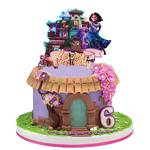 Girls Kuchendekorationen 1 Stück 3D Girls Isabela Magic Cake Topper Geburtstagstortendekoration Magic House Magic Movie Theme Birthday Party Supplies für Kinder Mädchen Geburtstag Baby Shower von Miotlsy