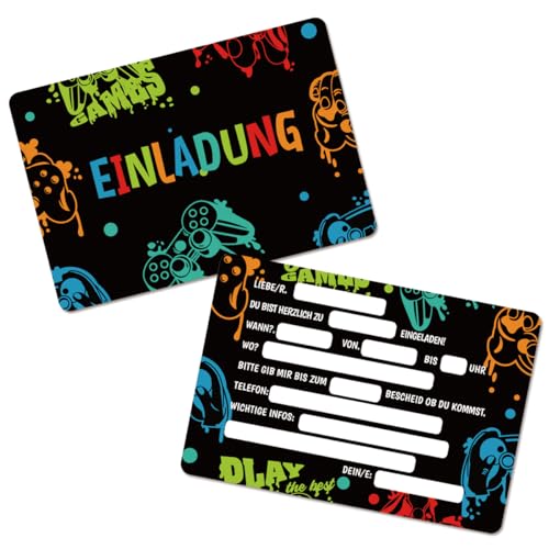 Miotlsy 24 Video Gaming Spiel Einladungskarten bunten Karten, perfekte Einladung für die nächste, Einladungskarten Kindergeburtstag, für Mädchen & Jungen Kindergeburtstag Baby Dusche Party Miotlsy 24 Video Gaming Spiel Einladungskarten bunten Karten, perfekte Einladung für die nächste, Einladungskarten Kindergeburtstag, für Mädchen & Jungen Kindergeburtstag Baby Dusche Party von Miotlsy