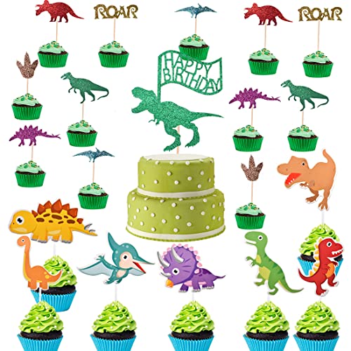 Miotlsy Dinosaurier Kuchen Topper,Dino Tortendeko,Dinosaurier Tortendeko Dinosaurier Geburtstagskuchen,Dinosaurier Kuchenaufsatz Tortendeko,Kuchendeko Geburtstag Für Kinder Junge Mädchen von Miotlsy
