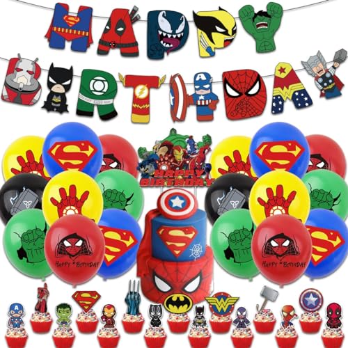 Miotlsy Supeden Geburtstagsdeko 52PCS arel Geburtstagsdeko mit Happy Birthday Banner Tortendekoration mit Sulden Luftballons für Suerhen Kindergeburtstag Miotlsy Supeden Geburtstagsdeko 52PCS arel Geburtstagsdeko mit Happy Birthday Banner Tortendekoration mit Sulden Luftballons für Suerhen Kindergeburtstag von Miotlsy