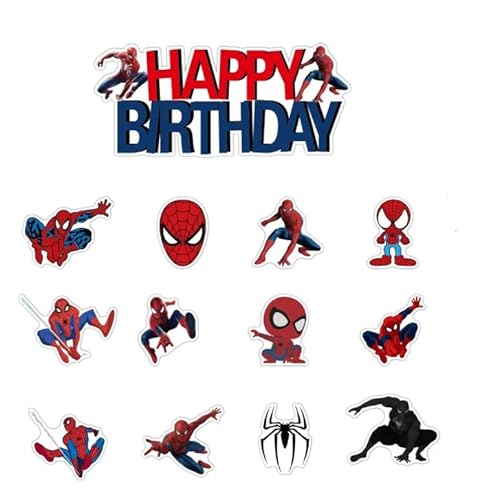 Spider Tortendeko Geburtstag Spinne Kindergeburtstag Deko Spinne Cake Topper ZeichentrickFiguren Spinne Cupcake Toppers Kuchen Dekoration Party Supplies von Miotlsy