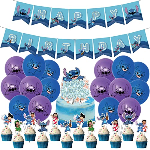 Themenparty Party-Dekoration - Miotlsy 30pcs Cartoon Themen Partyzubehör Banner Ballons Cupcake Topper, Thema Kuchen Decor Junge Kinder Cartoon Dekoration von Miotlsy