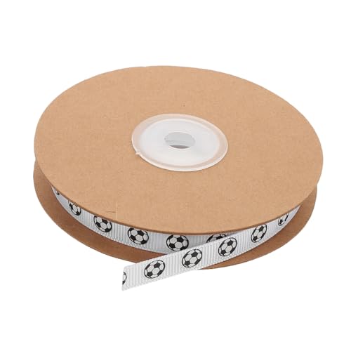 Mipcase 1 Rolle Fußballband: Sportband Mit Fußballmuster, Mit Draht Zum Verpacken Von Geschenkpaketen, Zum Basteln Von Blumen, Haarschleifen, Hochzeitsdekoration von Mipcase