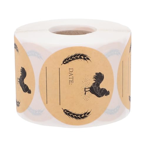 Mipcase 1 Rolle Verpackungsetikett Für Eierkarton Aufkleber Konserven Paket Selbst Runden Kraftpapier von Mipcase