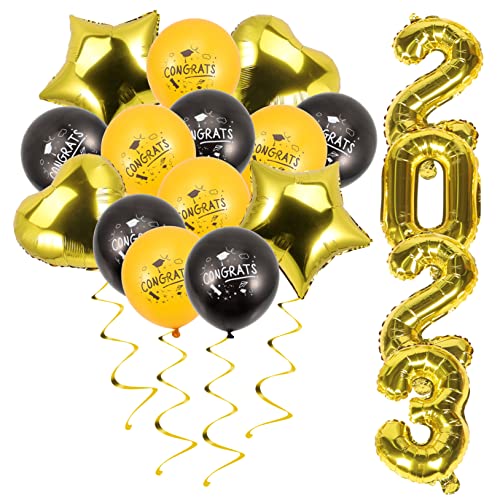 Mipcase 1 Satz Abschlusszertifikatballon Goldenes Zubehör für die Abschlussfeier Ballongirlande Geburtstagsabschluss Ballonzubehör dekorativer Luftballon Aluminiumfolie von Mipcase