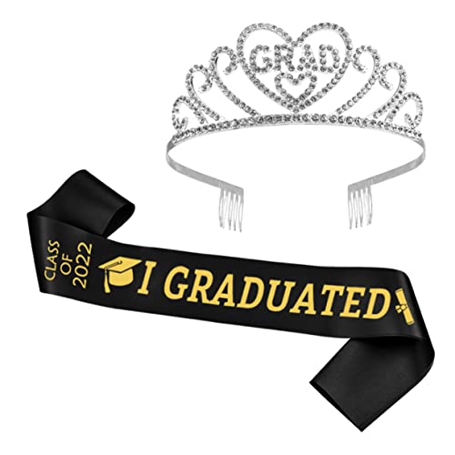Mipcase 1 Satz Kronen-Set Graduierung verkleiden sich Schärpe Abschlusshut Stirnband Abschlussschärpe 2022 Abschlussfeier Schärpe Absolventen Schärpe Satinstoff Silver Mipcase 1 Satz Kronen-Set Graduierung verkleiden sich Schärpe Abschlusshut Stirnband Abschlussschärpe 2022 Abschlussfeier Schärpe Absolventen Schärpe Satinstoff Silver von Mipcase