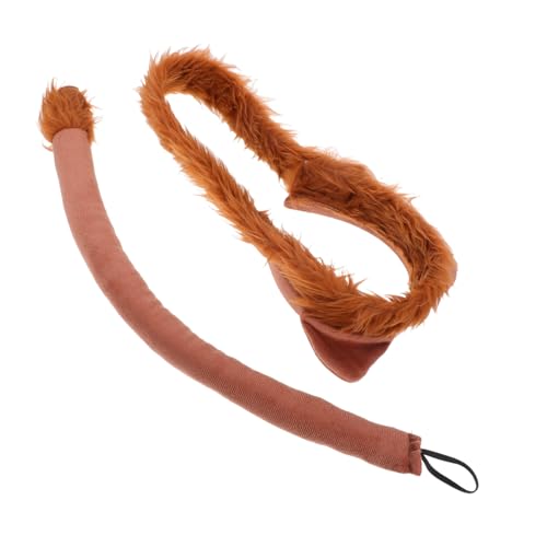 Mipcase 1 Satz Stirnband mit Tierohren Halloween-Ohren Zubehör für Tierkostüme Ohren Stirnbänder pelzige Accessoires Kostüm Stirnbänder Tierzubehörkostüm Weihnachtshaarband Stoff Hellbraun von Mipcase
