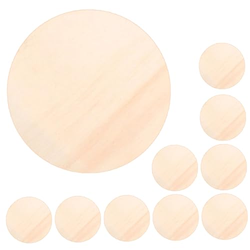 Mipcase 10 Stück Teiliges Runde Holzscheiben Naturbelassene DIY Holzplatten zum Basteln Glatte Oberfläche Vielseitig Bemalbar Sichere Verarbeitung für Kreative Holzdeko und von Mipcase