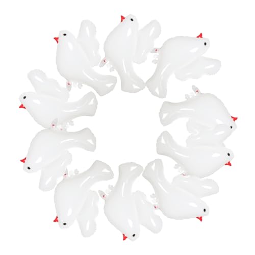 Mipcase 10 Stück friedenstaube ballon Taube Ballons Weiß Hochzeitsballons umwerben groß Luftballons zum Gedenken an die Taube Luftballons mit Friedenstauben Aluminiumfolie von Mipcase