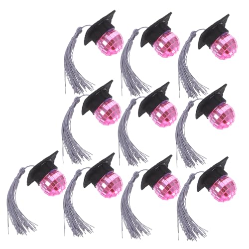 Mipcase 10 Stück kleiner Cupcake-Topper Abschluss Tischdekoration Disco-Kugel-Kuchendekorationen silvester dekoration Party Dekorationen Abschlusskuchendekor Party-Cupcake-Dekoration Acryl von Mipcase