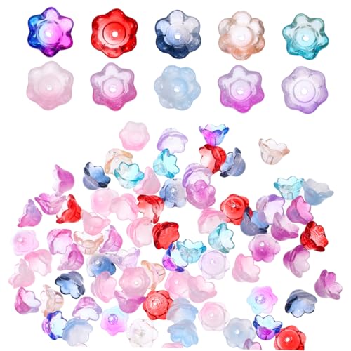 Mipcase 100Stücke Blumenperlen für DIY Schmuck Lilienform Farbige Abstandsperlen Bastelzubehör für Armbänder und Ohrringe Vielseitige Bastelperlen Mipcase 100Stücke Blumenperlen für DIY Schmuck Lilienform Farbige Abstandsperlen Bastelzubehör für Armbänder und Ohrringe Vielseitige Bastelperlen von Mipcase