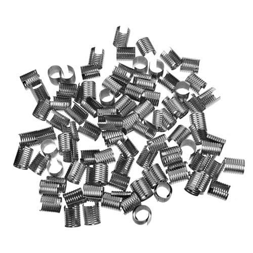 Mipcase 100Stücke Leder String Clips Zylindrische Befestigungselemente für Schmuck DIY Kordelendstücke für Armbänder und Einfach zu Montieren Verschleißfest und Langlebig von Mipcase