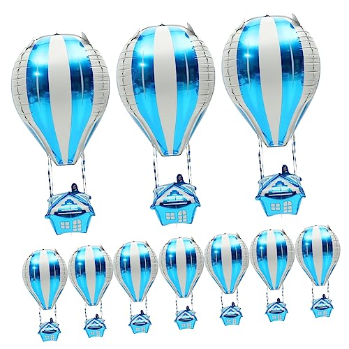 Mipcase 10Stücke Heißluftballon Folienballons Partydekoration für Kindergeburtstage Leichte Langlebige Aluminium Ballons Fotos und Feierlichkeiten von Mipcase