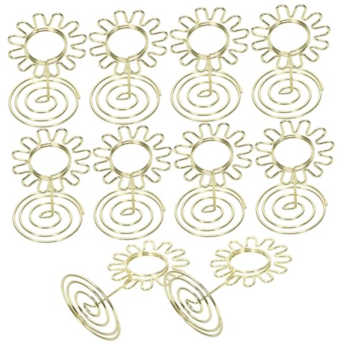 Mipcase 10Stücke Tischkartenhalter Blumenfotohalter für Hochzeiten und Feiern Stabiler Kartenständer für Fotos Memos Namenskarten Goldene Sonnenblume Leicht von Mipcase
