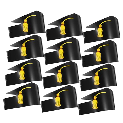 Mipcase 12 Stück Teiliges DIY Papier Doktorhut Kreative Abschlussdekoration Stabile Papierqualität für Abschlussfeiern Schulzeremonien und Partygestaltung von Mipcase