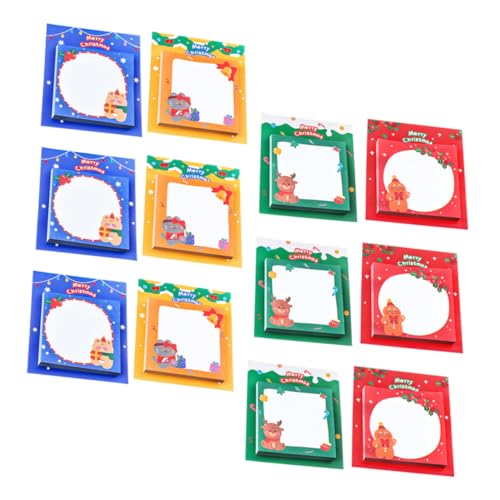 Mipcase 12 Stück Teiliges Weihnachts Notizblock mit Selbstklebende Bunte Memo Pads Vielseitige Kleine Haftnotizen für Büro Schule und Zuhause Praktische Nachverfolgung von Listen und von Mipcase
