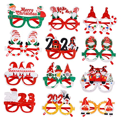 Mipcase 12 Stück Teiliges Weihnachtsbrillen aus Filz und Kunststoff Leichte Partybrillen mit Verschiedenen Xmas Motiven Sichere Foto Requisiten für Erwachsene für Weihnachtsfeiern und Mipcase 12 Stück Teiliges Weihnachtsbrillen aus Filz und Kunststoff Leichte Partybrillen mit Verschiedenen Xmas Motiven Sichere Foto Requisiten für Erwachsene für Weihnachtsfeiern und von Mipcase