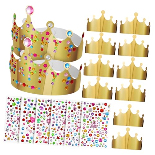 Mipcase 12Stücke Goldene Kronenhüte für Geburtstagsfeiern Einstellbare Partyhüte für Erwachsene mit DIY Aufklebern für Kreative Feiern Mipcase 12Stücke Goldene Kronenhüte für Geburtstagsfeiern Einstellbare Partyhüte für Erwachsene mit DIY Aufklebern für Kreative Feiern von Mipcase