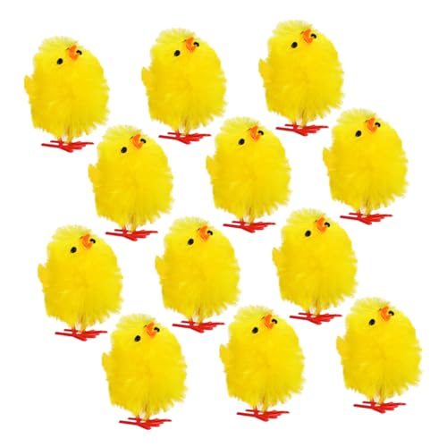 Mipcase 12pcs Chenille Osterküken Miniaturküken Figuren Osterfeier Liefert Tisch Herzstück Für Ostereiendfüller Kuchen -Topper von Mipcase