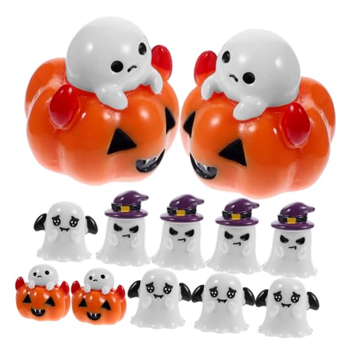 Mipcase 12stücke Miniatur Figuren Für Halloween Kreative Geister Und Kürbis Deko Für Mikrolandschaften Langlebige Harzskulpturen Für Tisch Und Raumdekoration von Mipcase