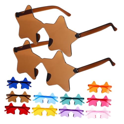 Mipcase 14 Stück Teiliges Randlose Sternförmige Sonnenbrillen Transparenten Candy Farben Leichte Partybrillen für Junggesellinnenabschied und Vielseitiges Accessoire für Festivals und Mipcase 14 Stück Teiliges Randlose Sternförmige Sonnenbrillen Transparenten Candy Farben Leichte Partybrillen für Junggesellinnenabschied und Vielseitiges Accessoire für Festivals und von Mipcase