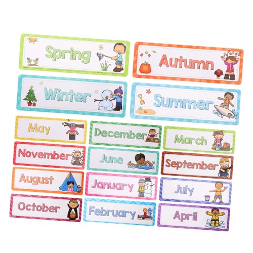 Mipcase 16 Stück Teiliges Set Englische Lernkarten Monate und Jahreszeiten für Interaktive Sprachförderung für Kindergarten Sowie Heimunterricht Mipcase 16 Stück Teiliges Set Englische Lernkarten Monate und Jahreszeiten für Interaktive Sprachförderung für Kindergarten Sowie Heimunterricht von Mipcase