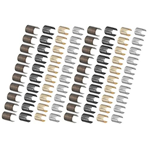 Mipcase 160Stücke Eisenleder Kabelclips DIY Schmuckzubehör Gunmetal und Antikbronzefarben für Handgefertigte Armbänder und Taschenprojekte von Mipcase
