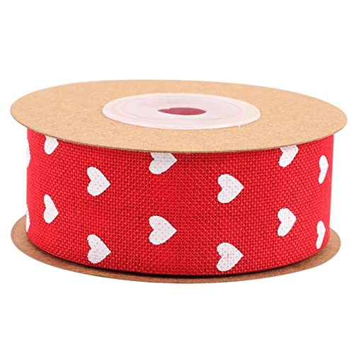 Mipcase 1Rolle Rotes Herzband Valentinstagsband für und Hochzeitsdekoration Reißfest und Farbenfroh Geschenkband für DIY Projekte und Blumensträuße von Mipcase