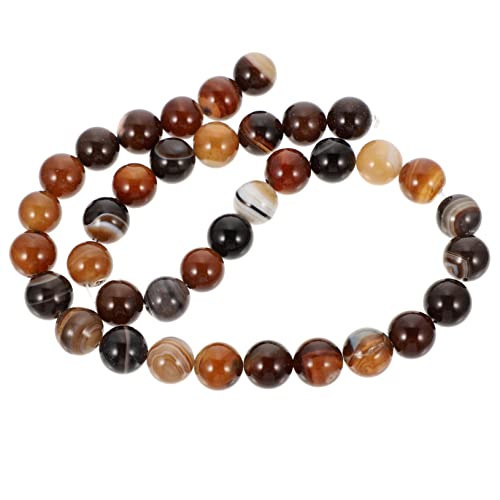 Mipcase 1Satz Runde Streifen Marmor Perlen Loose Beads für DIY Schmuckherstellung ca Hochwertige Bastelperlen für Armbänder Halsketten und Projekte von Mipcase