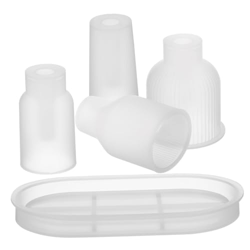 Mipcase 1Satz Silikonformen für Vasen und Blumentöpfe Wiederverwendbare Epoxidharz und Gipsformen mit Tablett und Vasen Einfache Anwendung und Glattes Entformen Mipcase 1Satz Silikonformen für Vasen und Blumentöpfe Wiederverwendbare Epoxidharz und Gipsformen mit Tablett und Vasen Einfache Anwendung und Glattes Entformen von Mipcase