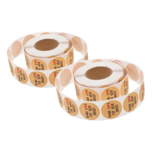 Mipcase 2 Rollen Runde Selbstklebende Geschenkaufkleber Kraftpapier Danke Etiketten Vielseitige Siegelsticker für Backwaren Geschenke Partys und Bastelprojekte Einfache Anwendung ohne Mipcase 2 Rollen Runde Selbstklebende Geschenkaufkleber Kraftpapier Danke Etiketten Vielseitige Siegelsticker für Backwaren Geschenke Partys und Bastelprojekte Einfache Anwendung ohne von Mipcase