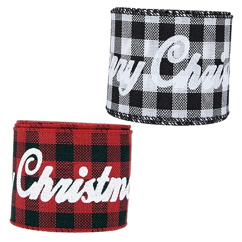 Mipcase 2 Rollen Weihnachtliches Dekoband Kariert Rot Schwarz Drahtkante pro Vielseitiges Geschenkband für DIY Geschenkverpackung Weihnachtsbaum und Partydekoration Mipcase 2 Rollen Weihnachtliches Dekoband Kariert Rot Schwarz Drahtkante pro Vielseitiges Geschenkband für DIY Geschenkverpackung Weihnachtsbaum und Partydekoration von Mipcase