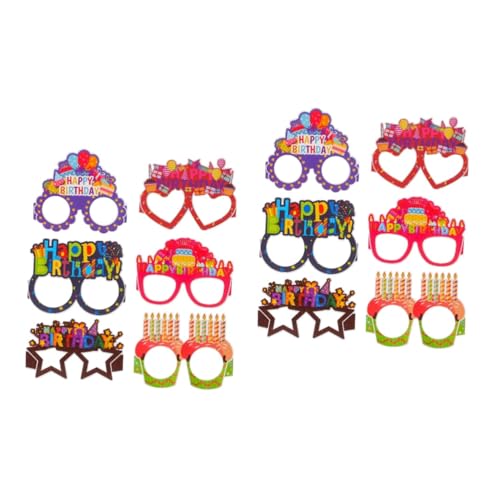 Mipcase 2 Sätze Requisitenstand In Form Einer Papierbrille Mit Der Aufschrift „Happy Birthday“ Party Geburtstagsbrille Lustige Brille Geburtstagsdekoration 18 Stück * 2 von Mipcase