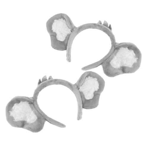 Mipcase 2 Stück Koala-Stirnband stirnbänder DIY Haarschmuck mit Tierohren Koalakostüm für Stirnbänder für Zootiere Ohr Stirnband Zoo-Gastgeschenke Plüsch Grey von Mipcase