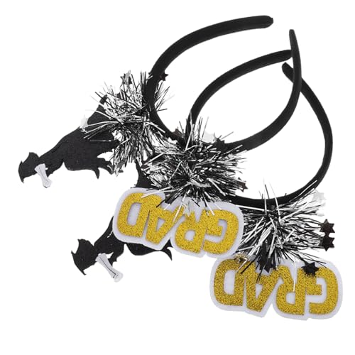 Mipcase 2 Stück Kopfbedeckung Des Stirnbandarztes Party-accessoire Abschluss Bachelor Cap Dekoration Gefälligkeiten Für Abschlussfeiern Abschlussfeier-stirnband Partyzubehör Plastik Black von Mipcase