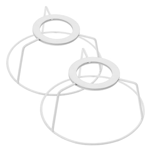 Mipcase 2 Stück Lampenschirmständer Lampe Eisenrahmen Lampenschattenhalter Adapter für Lampenschirme Lampenschirmhalter Lampenschirmmaterial Lampenschirm Harfenhalter Weiß von Mipcase
