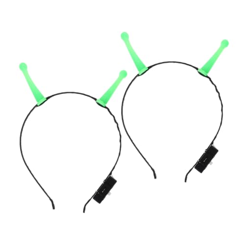 Mipcase 2 Stück Mädchen Haarzubehör außerirdische Haarreifen Alien-Haarbänder Party-Kopfschmuck Partykostümstirnbänder Cartoon-Haarband Halloween-Kopfschmuck Plastik Green von Mipcase