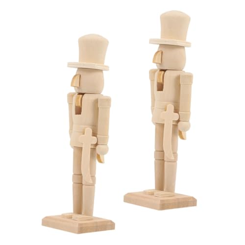 Mipcase 2 Stück Unbemalte Holz Soldaten Weihnachtsdekoration DIY Bastelfigur Stabile Standbasis für Xmas Figuren Tischdeko und von Mipcase