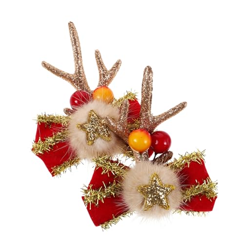 Mipcase 2 Stück Weihnachtliche Haarspangen mit Rentiergeweih Sternen und Schleife Leichtes Haarschmuck für Damen Mädchen Festliche Party Accessoires und Fotorequisiten Mipcase 2 Stück Weihnachtliche Haarspangen mit Rentiergeweih Sternen und Schleife Leichtes Haarschmuck für Damen Mädchen Festliche Party Accessoires und Fotorequisiten von Mipcase