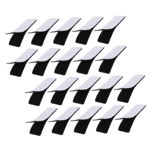 Mipcase 20 Stück selbstklebender Hakenschlaufen-Klebeband Klettband Klettstreifen strapazierfähige Klebestreifen selbstklebendes Klebeband Nylon Schwarz von Mipcase